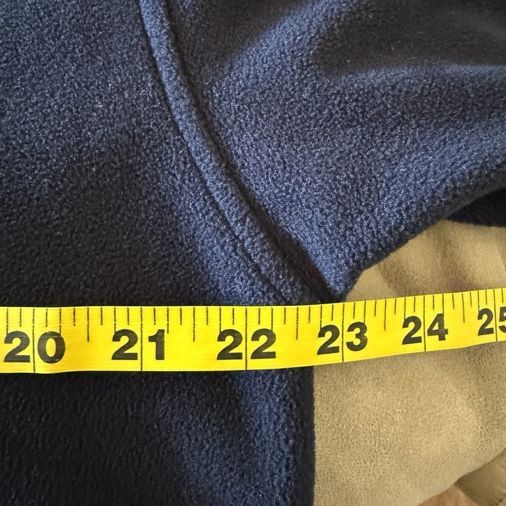 vintage Tommy Hilfiger Fleece Pullover Mens L Navy 1/4 Zip Mock Neck 90s